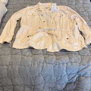 LOFT Off-White Button-Up Jacket